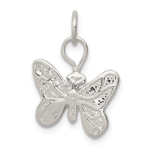Sterling Silver Butterfly Charm 925 pendant - Picture 1 of 2